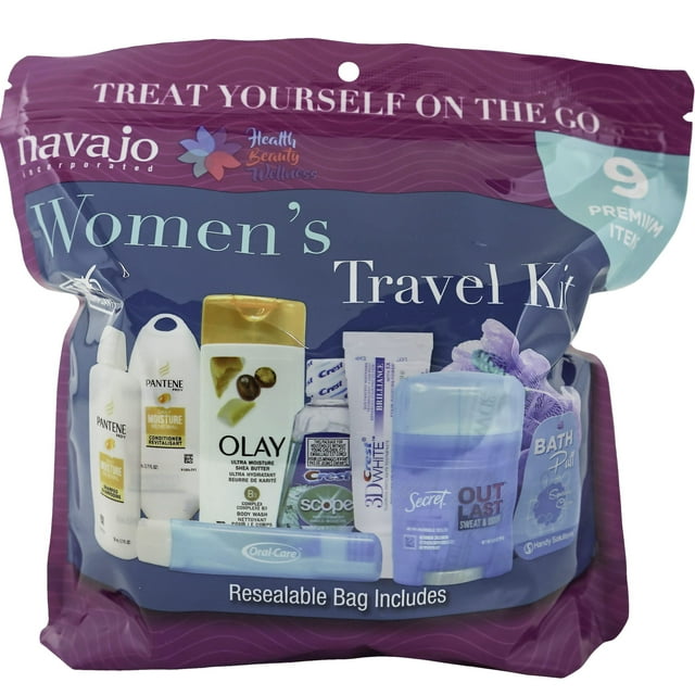 Kit de viaje Handy Solutions de 9 piezas para mujer, compatible con la TSA