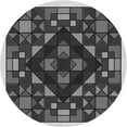 thumbnail image 1 of Ahgly Company Machine Washable Indoor Round Transitional Charcoal Black Area Rugs, 4' Round, 1 of 7