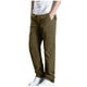 thumbnail image 2 of Pantalones largos de poliéster para hombre, de color liso, informales, con botones, cintura elástica y múltiples bolsillos., 2 of 9