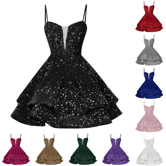 Sentmoon Spring Dresses with Built in Bra Sleeveless V Neck Breathable Sequin Dress for Women Solid Color Thin Strap Summer Dresses for Women 2025 Fashion for Vacation L