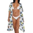 thumbnail image 3 of HELLHERO Casual Bathing Suit Cover Up for Resort Polyester Breathable Long Kimono Swimsuit Cover Up Palm tree, 3 of 4