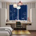 thumbnail image 4 of Navy Blue Flowers Kitchen Curtains Window Panels, Rustic Abstract Floral Simple Art Insulated Window Treatment Curtain, Grommet Curtains for Bedroom/Living Room/Bathroom, 2 Piece 52"Wx84"L, 4 of 8