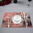 thumbnail image 2 of MKHERT Pink Birch Tree Grove Placemats Table Mats for Dining Room Kitchen Table Decoration 12x18 inch,Set of 4, 2 of 4