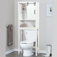 thumbnail image 2 of Over-the-Toilet Storage Cabinet, SYNGAR Home Bathroom Floor Standing Organizer with Double Doors and Storage Shelves, Space Saving Toilet Cabinet for Soaps, Shampoos, Body Wash, Towels, White, D4715, 2 of 9