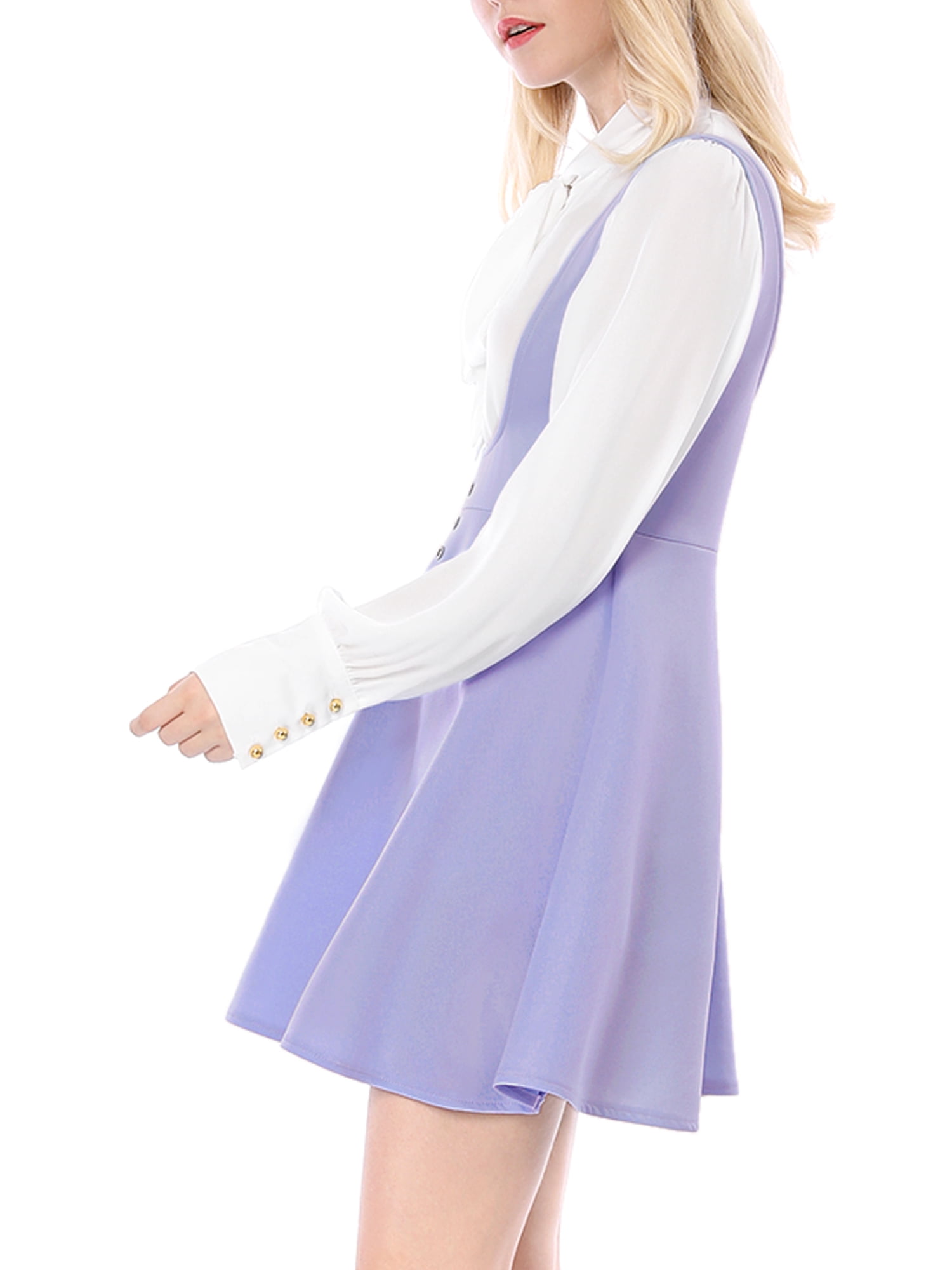 DARING DIVA Women's Above Knee Hem Suspender Skirt Dress XL Light Purple