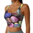 thumbnail image 2 of Goofa Easter Eggs1 Printed Sports Bras for Women, High Impact Running Bra Workout Crop Tank Tops Longline Sports Bra Push up-, 2 of 9