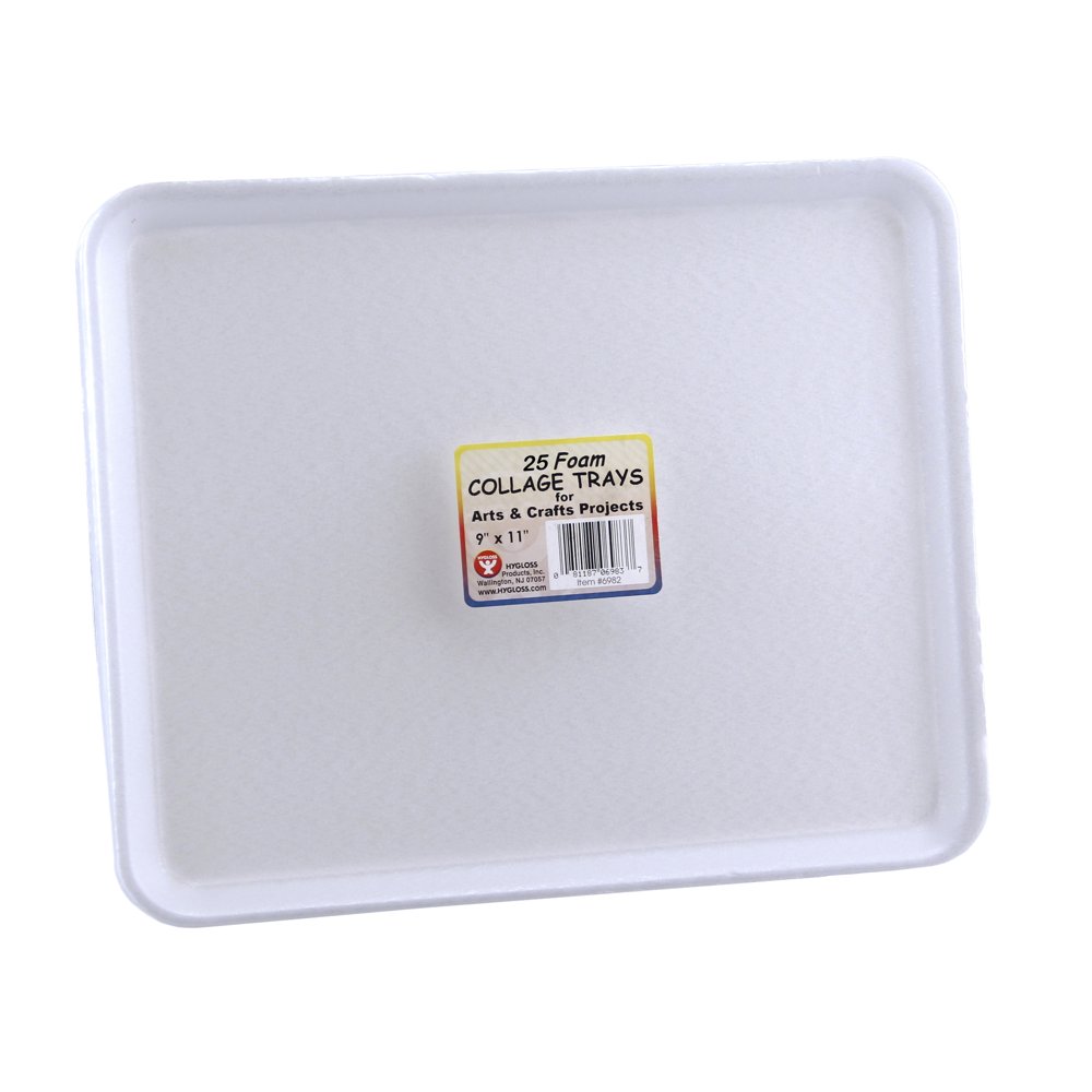 Foam Trays, 9" x 11", 25 Per Pack, 2 Packs