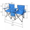 thumbnail image 2 of Loveseat Camping Chair with Removable Umbrella,Portable Folding Chair with Cooler Bag & 2 Cup Holders & Carrying Bag, Foldable Patio Chair for Travel, Fishing, Picnic, 2 of 9
