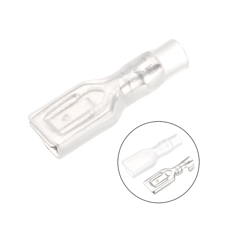 Uxcell 6.3mm Female Spade Crimp Terminals - 10 Pack, Gold Tone, For 2.4mm Cable