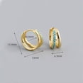 thumbnail image 4 of QQTDFG Women 925 Sterling Silver Double Layered CZ Huggie Hoop Earrings A1131-B - Gold with White Stone, 4 of 6