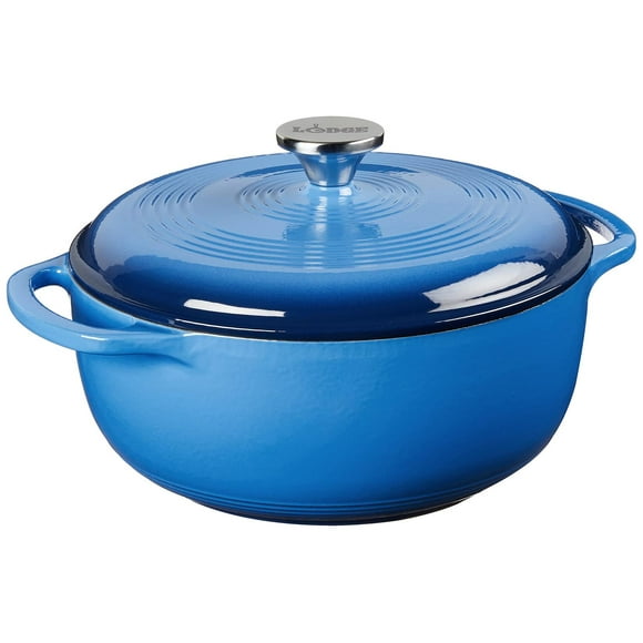 Lodge 4.5 Quart Enameled Cast Iron Dutch Oven with Lid – Dual Handles – Oven Safe up to 500° F or on Lodge NA
