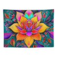thumbnail image 5 of Shiartex Colorful Mandala Tapestry Hippie Bohemian Wall Hanging Indian Lotus Flower Wall Tapestry Decor Large Flannel Beach Blanket for Living Room Dorm Bedroom Home  60x50inch, 5 of 6