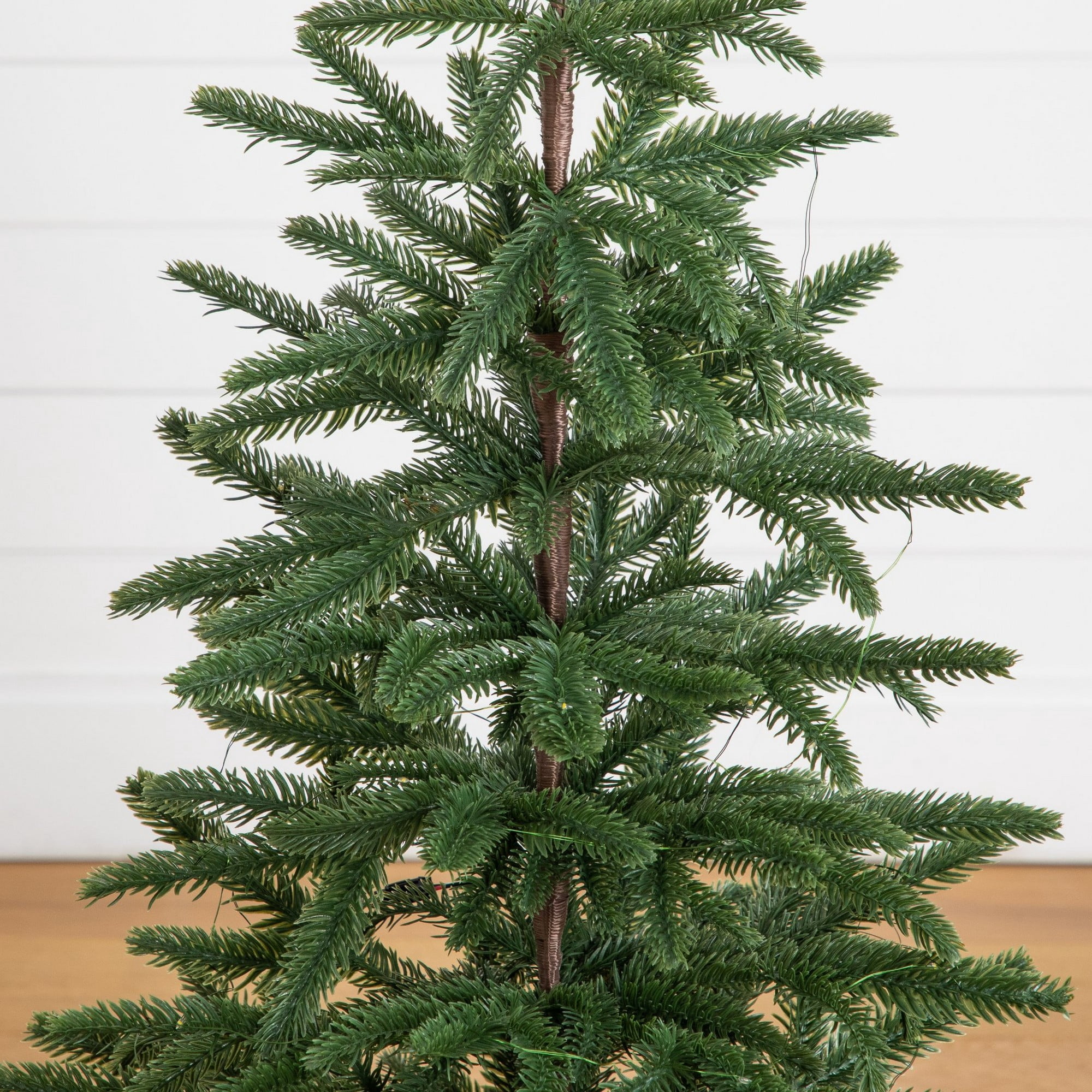 3ft. Pre-Lit Artificial Christmas Tree with 60 LED Lights in Hyacinth Basket