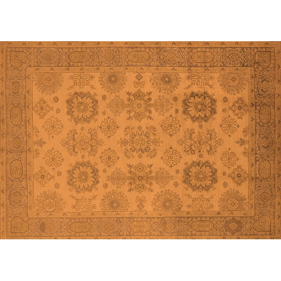 Ahgly Company Indoor Rectangle Oriental Orange Industrial Area Rugs, 8' x 10'