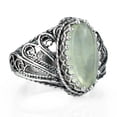 thumbnail image 2 of Filigree Art Prehnite Gemstone Angel Design Woman Silver Cocktail Ring, 2 of 4