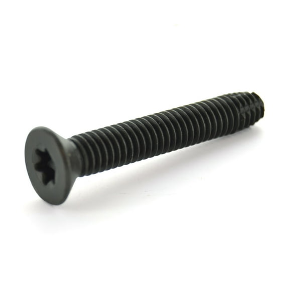 1/4"-20 x 1 1/4" Type F Floorboard Thread Cutting Screws / Six-Lobe (Torx) T-30 / Flat Head / Steel / Black Phosphate (Quantity: 100 pcs)