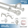 thumbnail image 4 of Ridicili 5/8" Telescoping Double Curtain Rods with Volle Finials, Pewter,28"-84", 5/8 Inches Front and 1/2 Inches Back Double Window Drapery Rod, 4 of 6