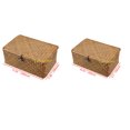 thumbnail image 3 of Cestas de mimbre para estantes, organizador doméstico rectangular de algas marinas naturales para mantener el espacio ordenado, 26 x 16 x 10 cm, 3 of 3