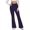 Blue, variant on Trouser Yoga Pants for Women Flared Retro Trendy Slim Yoga Trousers Elastic Spandex High Rise Full Length Trousers Solid Pants for Teen Girls Butt Lifting Graduation Blue