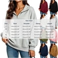 thumbnail image 4 of Women Oversized Collared Half Zip Sweatshirt Pullover Long Sleeve Basic Casual Fall Winter Top, 4 of 6