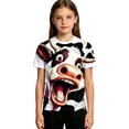 thumbnail image 3 of Big Boys Football T-Shirt Cow Print Funny Animal Graphic Short Sleeve Game Day Summer Tee Tops Size 11-12T, 3 of 6