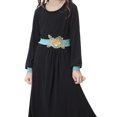thumbnail image 4 of Musulmana Abayas Flor cinturo Túnica Vestidos Ropa Islámica Para 2XL Baoblaze Vestido de niña musulmana, 4 of 8