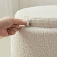 thumbnail image 6 of Ornavo Home Round Storage Ottoman with Reversible Lid, 17in Boucle White Foot Stool, 6 of 7