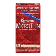 Kimono Micro Thin Lubricated Latex Condoms - 12 ct