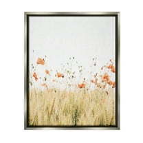 Stupell Industries Rural Poppy Meadow Botanical & Floral Photography Gray Floater Framed Canvas Art Print Wall Art, 25 x 31