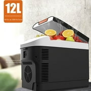 12 Volt Car Refrigerator, 13QT(12L) Portable Car Refrigerator, Freezer Fridge Cooler DC & AC, Mini Fridge for Camping, Travel, Truck, Home, Fishing, RV and Outdoor Black
