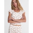 thumbnail image 3 of No Boundaries Henley Top and Pants Sleep Set, 2-Piece, Women's XS-XXL, 3 of 4