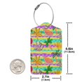 thumbnail image 2 of Rocae Multicolored Tropical for Leather Luggage Baggage Tags ID Label Privacy Cover ID Label with Stainless Steel Loop and Address Card, 2 of 5