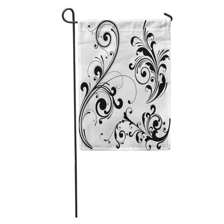 KDAGR Curl Floral Curve Scroll Modern Leaf Retro Plant Grungy Garden Flag Decorative Flag House Banner 12x18 inch