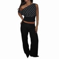 thumbnail image 2 of Women Off Shoulder Tops Sleeveless Shirts Y2K Going Out Crop Tank Top, 2 of 10