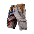 thumbnail image 2 of Patriotic Shorts for Men Patriotic Printed Distressed Washed Shorts with Pocket Outdoor Hiking Fishing Military Cargo Shorts 250 Year American Anniversary 4th Of July Golf Shorts,Gray XL, 2 of 3