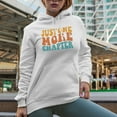 thumbnail image 2 of Just One More Chapter, Book Reading Enthusiast Quote, Groovy Retro Wavy Text Merch Gift, White Hooded Sweatshirt or Hoodie, Small, 2 of 5