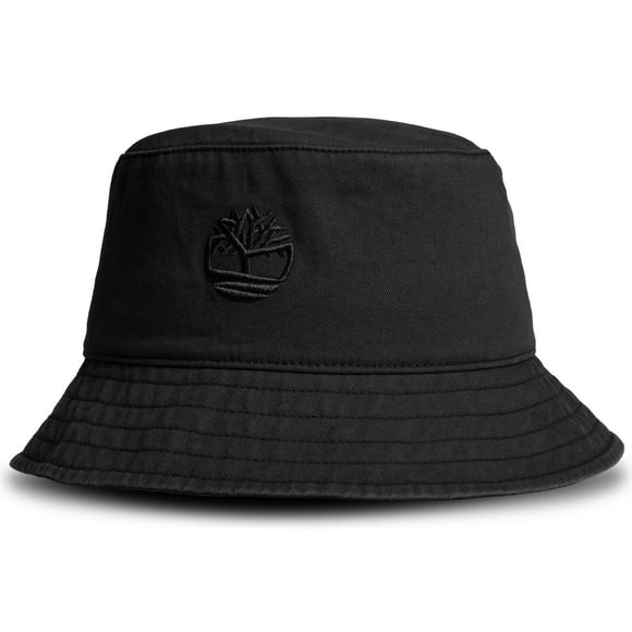 Sombrero Timberland Black Bucket de sarga de algodón, tamaño pequeño/mediano