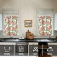 thumbnail image 4 of Pioneer Kitchen Curtains and Valance Set 36 Inch Tier Pink Rose with Green Leaf 3 Pieces Set Dining Room Small Curtain Drapes Cafe Curtains Valance for Home Decor Rod Pocket, 4 of 6