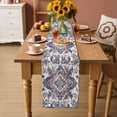 thumbnail image 3 of Boho Navy Blue Table Runner, Vintage Southwestern Geometric Art Washable Cotton Linen Table Runners 90 Inches Long, Dresser Scarf Runner for Dining/Coffee/Kitchen/Hallway Tables 13''x90'', 3 of 8