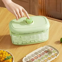 TERGAYEE Ice Cube Tray Food Grade 28 Grid Ice Cube Tray With Lid and Bin Ice Shovel Summer Ice Tray Large Ice Cube Molds Easy One Click Release Stackable Ice Cube Mold Summer Essentials