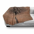 thumbnail image 3 of Modern Soft Flannel Fleece Blanket, Brick Wall Bare Branched Lonely Tree Street View Art Print Symbolic Abstract, Cozy Plush for Indoor and Outdoor Use, 50" x 70", Cinnamon and Brown, by Ambesonne, 3 of 6