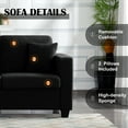thumbnail image 5 of Gewnee 86.5''Modern Teddy Velvet Sofa with 2 Pillows,Extra-Wide Deep Sofa Couch,Suitable for Living Room,Bedroom,Office,Apartment (Black), 5 of 27