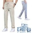 thumbnail image 1 of Meshirons - Ice Silk Mesh Panel Casual Pants, Breathable Quick Dry Comfort with Pockets, Tailored for Men Over 55, 1 of 8