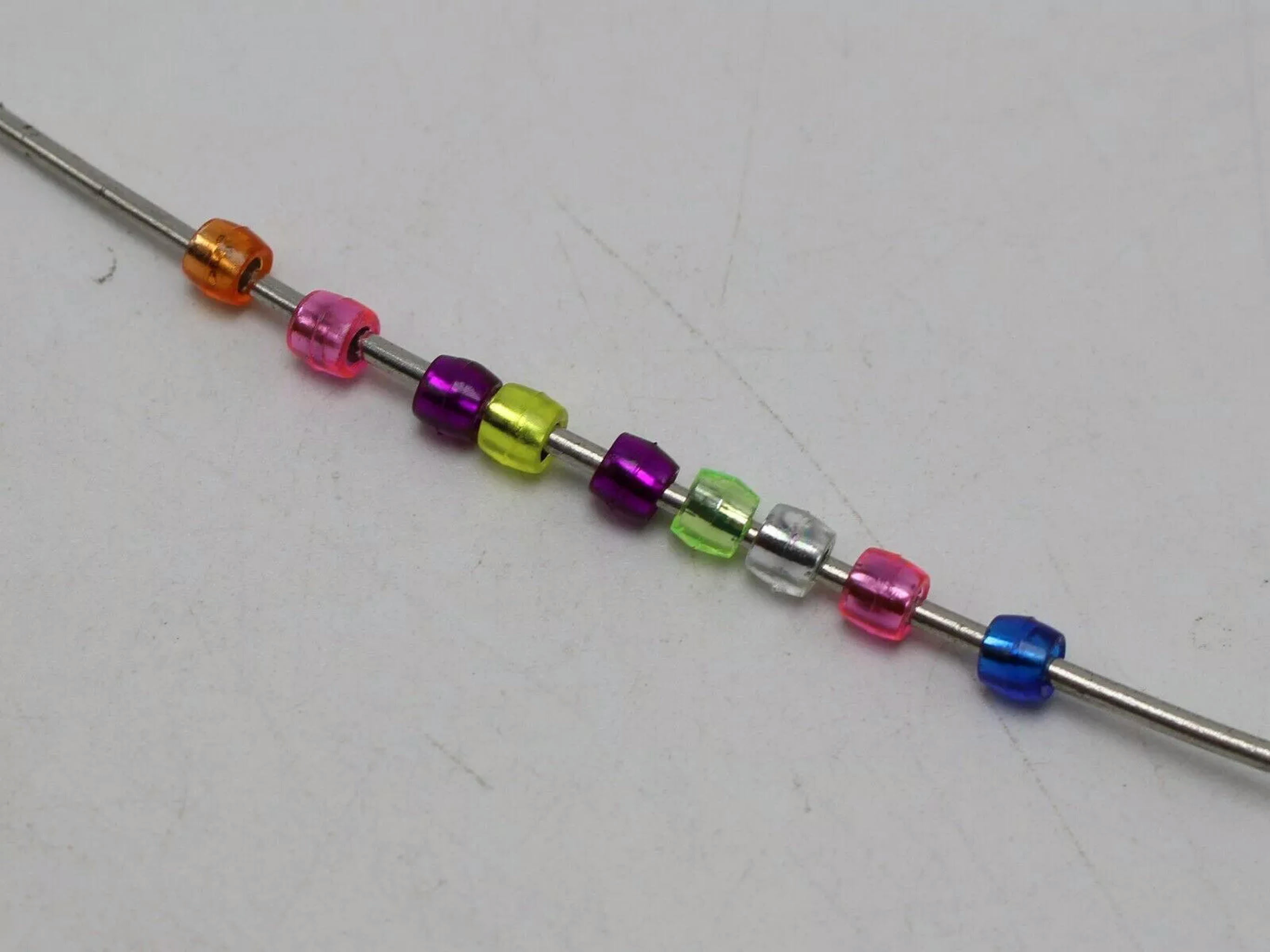 EOEMY 5000 Mixed Color Silver Foil Acrylic Barrel Mini Pony Bead 4X3mm Kids Craft Kand