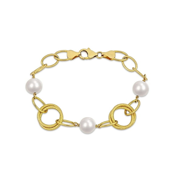 Everly Women's Cultured Pearl Yellow Gold Plated Bracelet