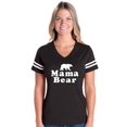 thumbnail image 1 of Womens Mama Bear Football V-Neck T-Shirt, 1 of 5