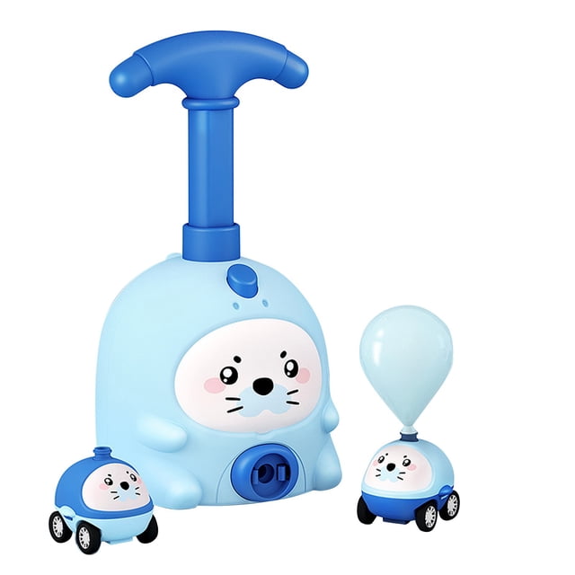 Blue Blue Dual Air Powered Balloon Car Science Toy Set With Pump Inertial Vehicle Physics Experiment Kit Stem Educational Project For Kids Age 6+