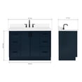 thumbnail image 3 of Ariel Kelly 49 Inch Single Rectangle Sink Bathroom Vanity With Pure White Quartz Countertop 1.5 Inch Edge In Midnight Blue, 3 of 12