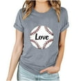 thumbnail image 2 of S-XXL All Sizes Available! Womens Baseball Print Short Sleeve T-Shirt, Round Neck, Comfortable Fit, 2 of 6