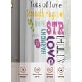 thumbnail image 6 of Love Peace Sheer Curtains 84 Inch Length 2 Panels for Living Room, Colorful Inspirational Quotes with Love Heart Voile Kitchen Curtain Set, Luxury Privacy Drapes Window Treatment for Bedroom, 6 of 7